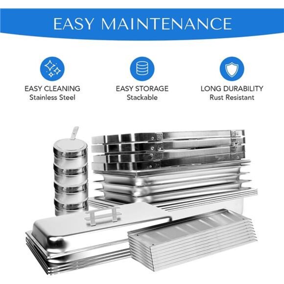 4 Pack 8QT Chafing Dish High Grade Stainless Steel Chafer Complete Set - Picture 5 of 7